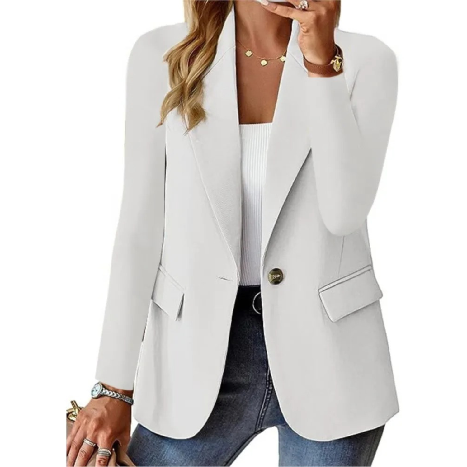 Women's Blazer with Long Sleeves | Elegant Fit for Work and Events 0