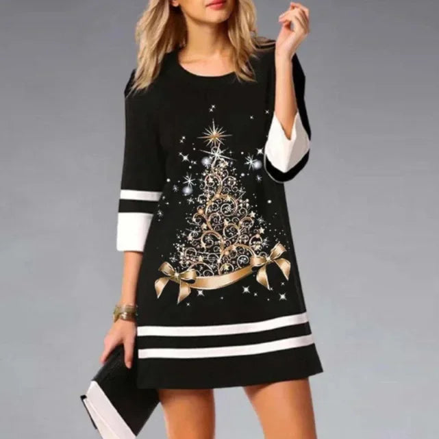 Women's Casual 3/4 Sleeve Christmas Dress | Mini 4