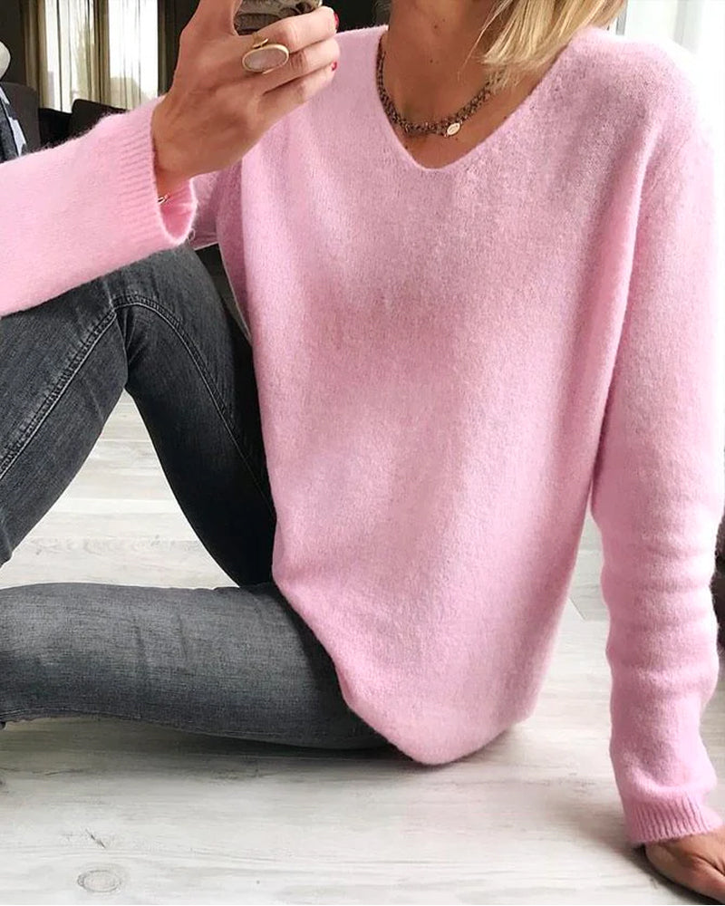 Women’s Casual V-Neck Sweater | Soft and Stylish for Everyday Wear 0