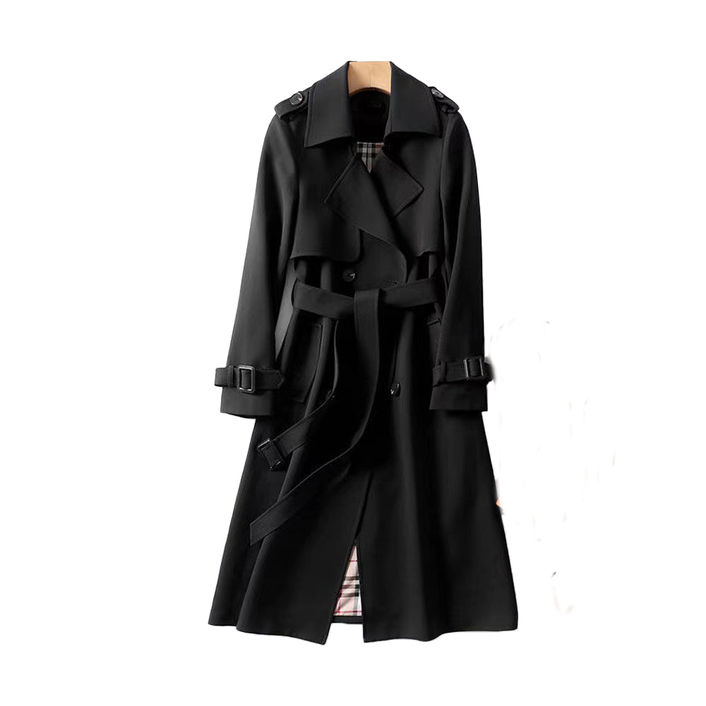 Women's Double Button Trench Coat - Classic Outerwear 2