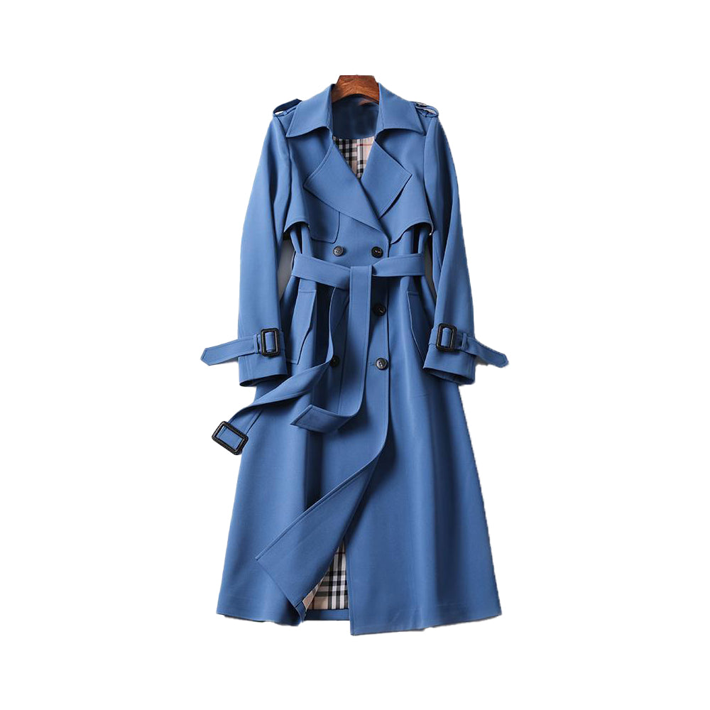 Women's Double Button Trench Coat - Classic Outerwear 4