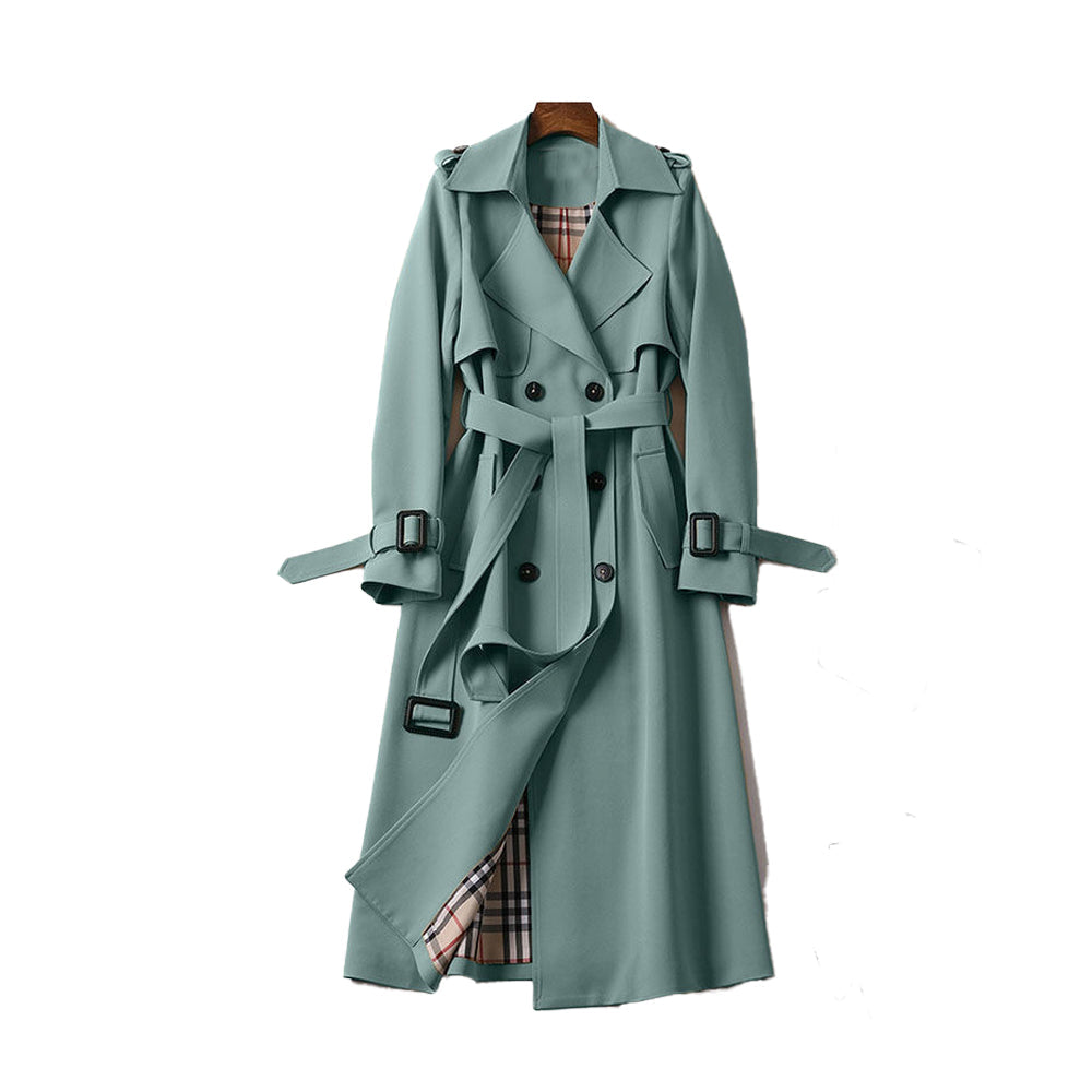 Women's Double Button Trench Coat - Classic Outerwear 5