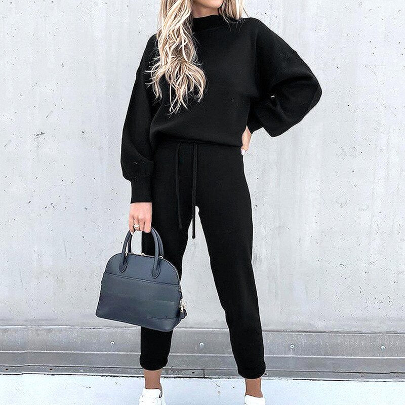 Women's Sweater and Pants Set | Two-Piece Knit Loungewear 2