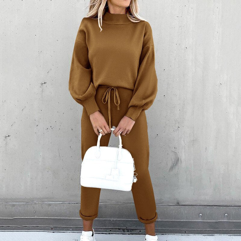 Women's Sweater and Pants Set | Two-Piece Knit Loungewear 6
