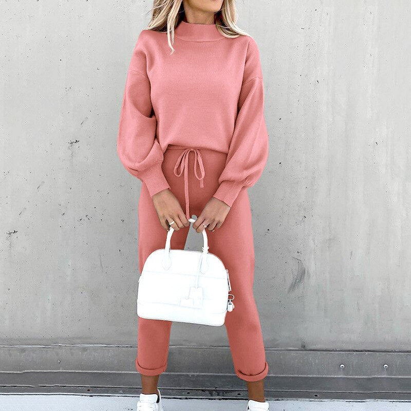 Women's Sweater and Pants Set | Two-Piece Knit Loungewear 7