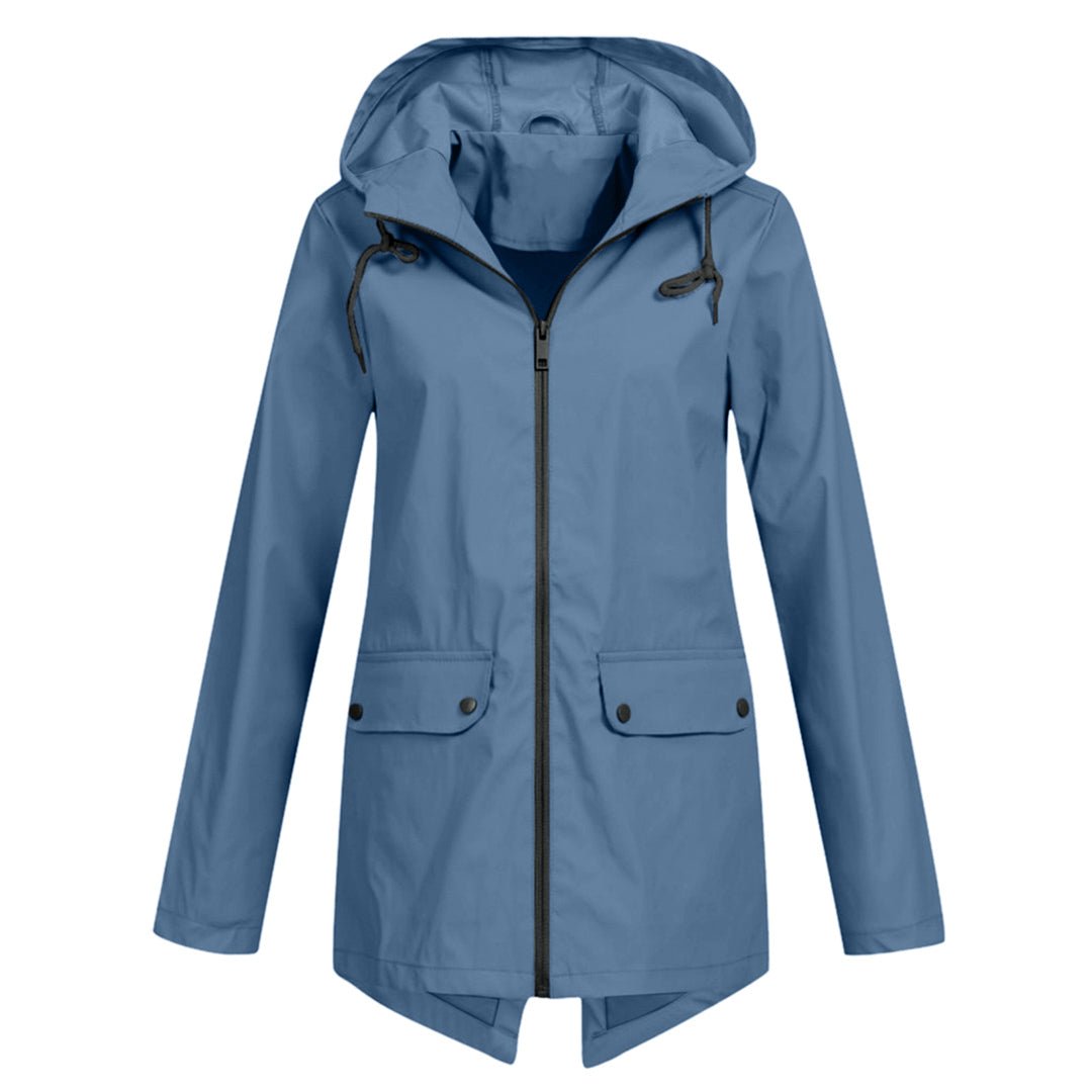 Women's Waterproof Hooded Rain Jacket | Lightweight Design | Adjustable Fit | Outdoor Essential 0