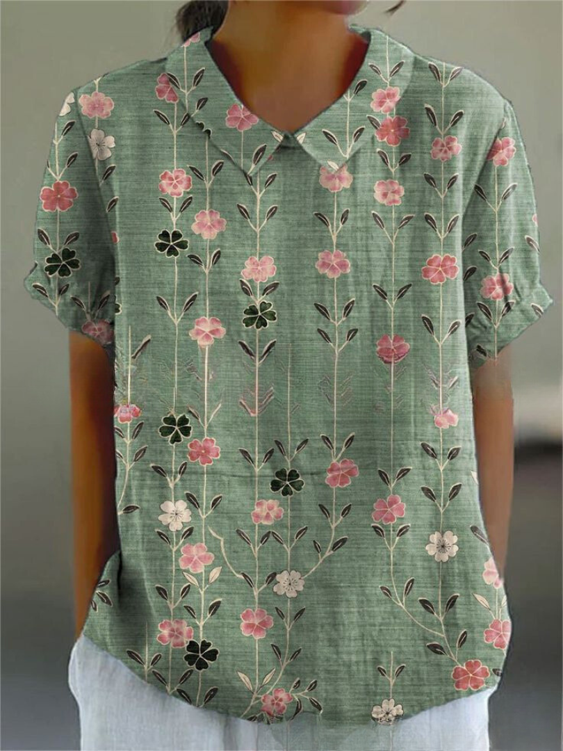 Women's vintage flower pattern blouse | Casual 11