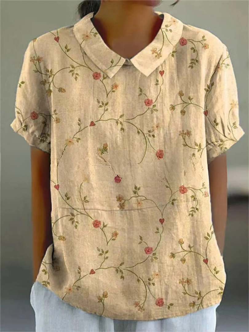 Women's vintage flower pattern blouse | Casual 2