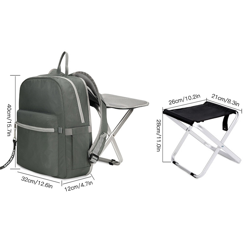 Unisex Camping Backpack with Foldable Stool | Durable & Water-Repellent 6